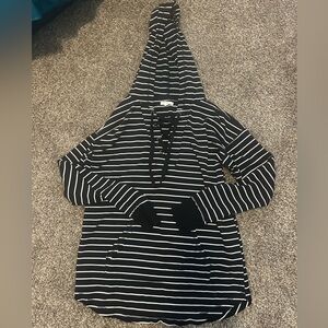 Maurice’s Black and White Striped Hoodie